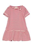 Dress S/S Modal Striped Red Petit Piao