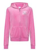 Juicy Velour Zip Through Hoodie Pink Juicy Couture