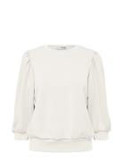 Slftenny 3/4 Sweat Top Noos White Selected Femme