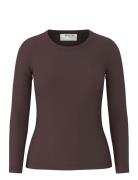 Slfdianna Ls O-Neck Top Noos Brown Selected Femme