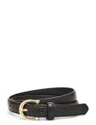 Crocodile Effect Belt Black Mango