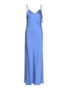 Slfthea Ankle Satin Strap Dress B Blue Selected Femme