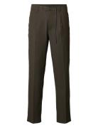 Slh190-Reg Tapered Leroy Pleat Pant Noos Brown Selected Homme