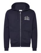 Triple Zipper Hoodie Navy Les Deux