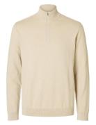 Slhberg Half Zip Cardigan Noos Beige Selected Homme