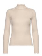 Beatha Silk T-Shirt W/ Lace Cream Rosemunde