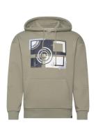 Relaxed Hoodie With Print Green Tom Tailor