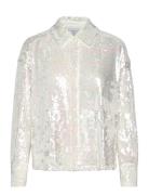 D6Bonbon Cropped Sequins Shirt White Dante6