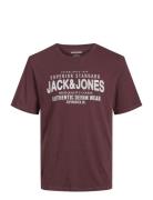 Jjjeans Tee Ss O-Neck Ln Burgundy Jack & J S