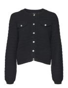 Vmvioletta Ls Button Cardigan Black Vero Moda