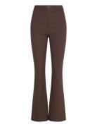 Mscarma Flared Graphic Pants Brown Minus