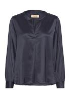 Mmenfa Satin Blouse Navy MOS MOSH