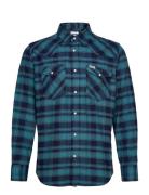 Flannel Western Shirt Blue Wrangler