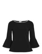 Visola 3/4 O-Neck Contrast Top/Ka Black Vila