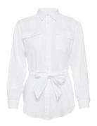 Belted Linen Shirt White Lauren Ralph Lauren