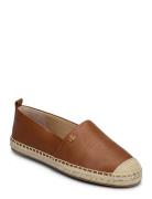 Cameryn Iv Tumbled Leather Espadrille Brown Lauren Ralph Lauren