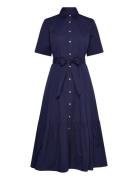 Tiered Cotton Shirtdress Navy Polo Ralph Lauren