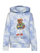 Tie-Dye-Print Polo Bear Fleece Hoodie Blue Ralph Lauren Kids