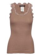 Silk Top W/ Lace Brown Rosemunde