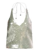 Sequins Halterneck Top White ROTATE Birger Christensen