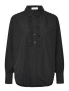 Rwsebony Shirt W/Ruffles Black Rosemunde