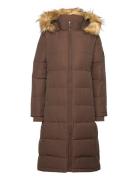 Long Slim Padded Parka Brown Svea