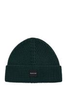 Unisex. Cotton Rib Knit Beanie Green GANT