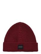 Unisex. Cotton Rib Knit Beanie Burgundy GANT