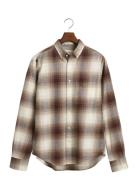 Reg Ut Shadow Check Flannel Shirt Brown GANT