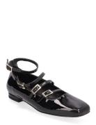 Luke Onix Black Leather Ballet Flats Black ALOHAS