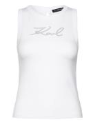 Karl Rhinest Tank Top White Karl Lagerfeld