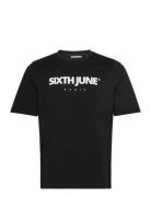 Essentiel Puff Print Ss Tshirt Black SIXTH JUNE