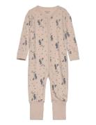 Jumpsuit Ls - Aop Beige CeLaVi