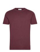 Basic Tee S/S In Melange Burgundy Lindbergh