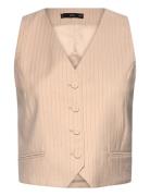 Striped Suit Waistcoat Cream Mango