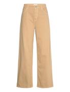 Ari Wideleg Mid-Rise Jeans Beige Mango