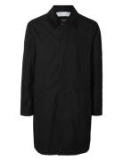 Slhwalter Waxed Cotton Coat Black Selected Homme