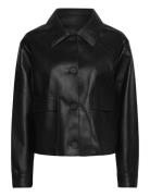 Leather-Effect Jacket With Pockets Black Mango