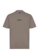 Micro Logo Graphic Loose Tee Beige Superdry