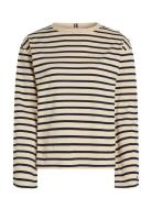 Rlx Gold Btn Stripe C-Nk Ls Beige Tommy Hilfiger