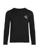 Chest Monologo Ls T-Shirt Black Calvin Klein