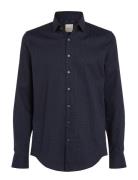 Ed Micro Dot Slim Shirt Navy Calvin Klein