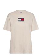 Tjw Rlx Melange Flag Tee Ext Beige Tommy Jeans