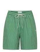 Stan Stripe Seersucker Swim Shorts Green Les Deux