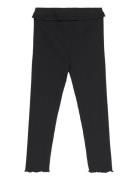 Cotton Ribbed Leggings Black Mango