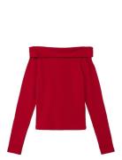 Nlfrova Ls Short Off Shoulder Top Red LMTD