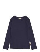 T-Shirt L/S Modal Navy Petit Piao