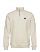 Basic Organic 1/2 Zip Sweat Cream Clean Cut Copenhagen