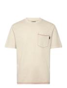 Contrast Stitch Pocket Tshirt Beige Superdry