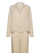 L/S Buttondown & Pant Sleep Set Beige Calvin Klein